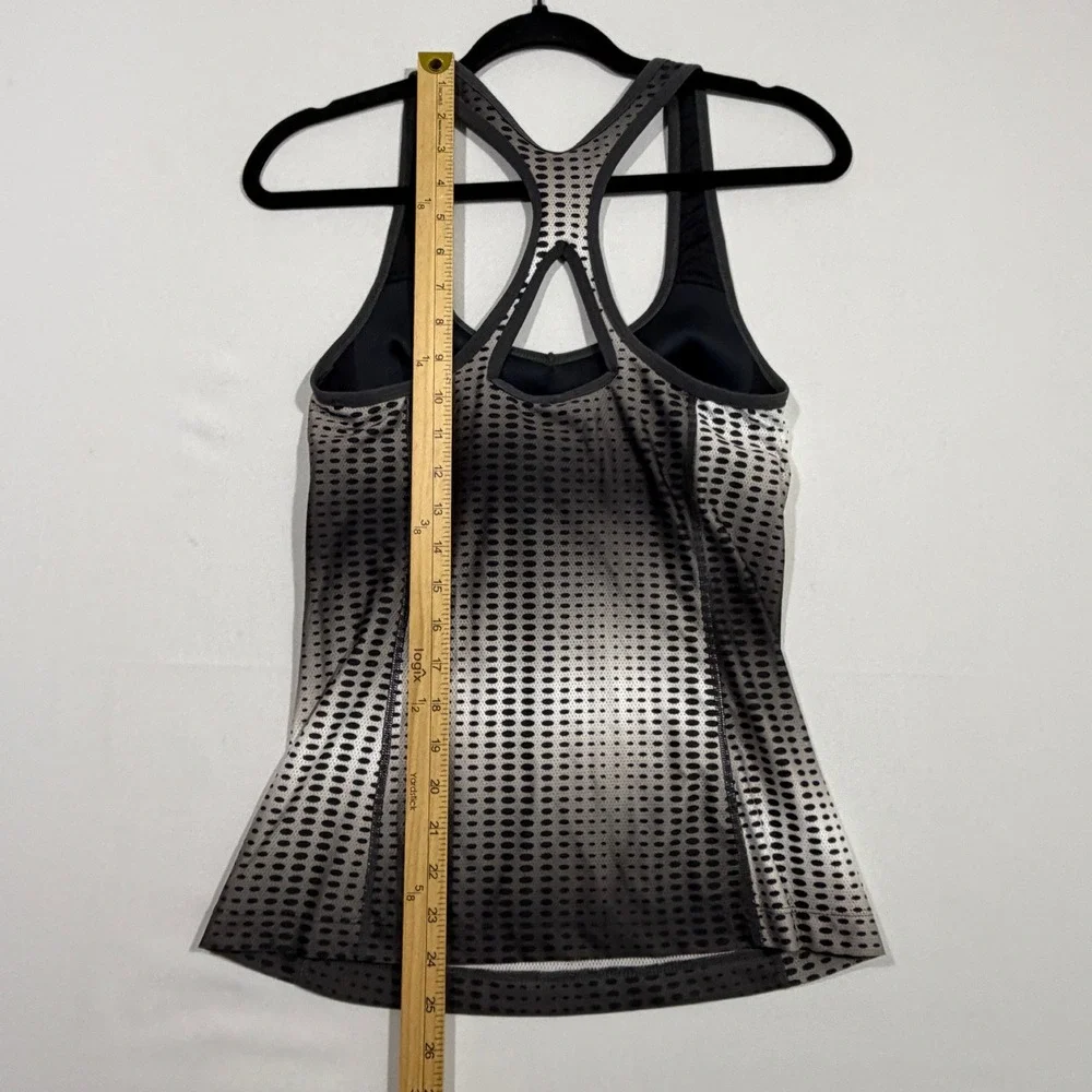 Nike Tank Top Dri-FIT Built-in Bra Gradient Dot Black Gray Women Size M 485025